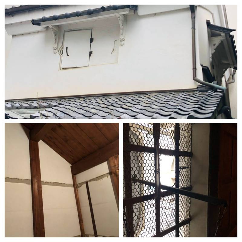 These are fire proof storage houses. There were many major fires in the 18th century. The wall is as thick as 50 cm.