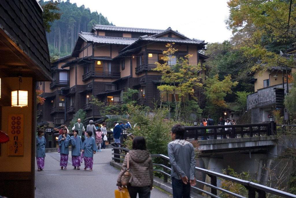 The main street of Kurokawa Onsen, taken by hiroooooki from Tokyo, Japan