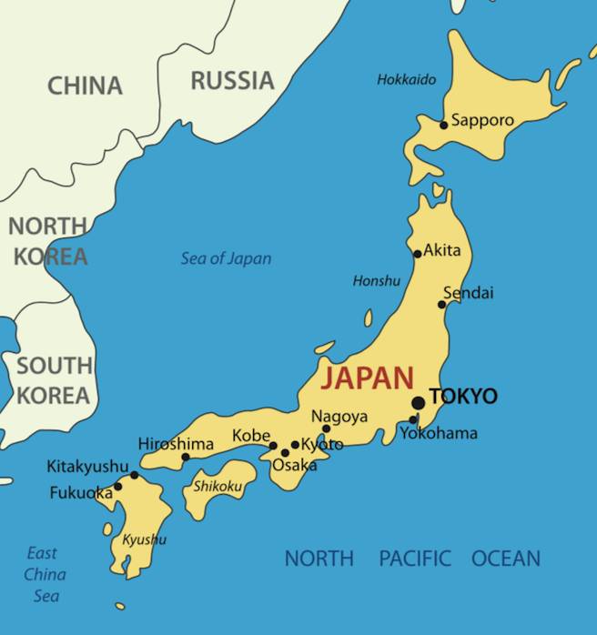 Honeymoon in Japan map