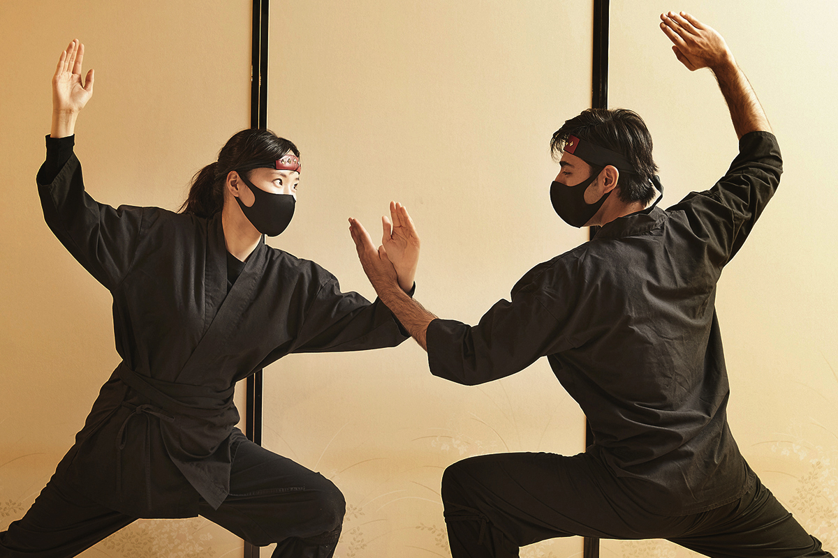 Ninja costume shooting